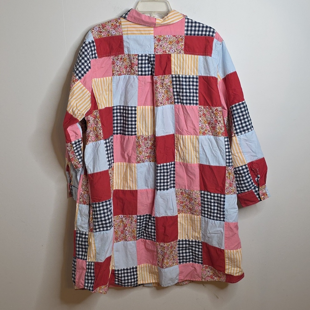 Colorful Patchwork  Lands End 2X Button-Up Dress - Picture 4 of 4